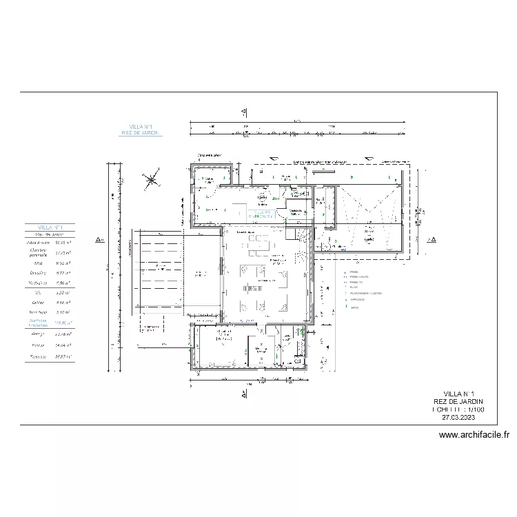 VILLA 1 RDV - ELEC. Plan de 