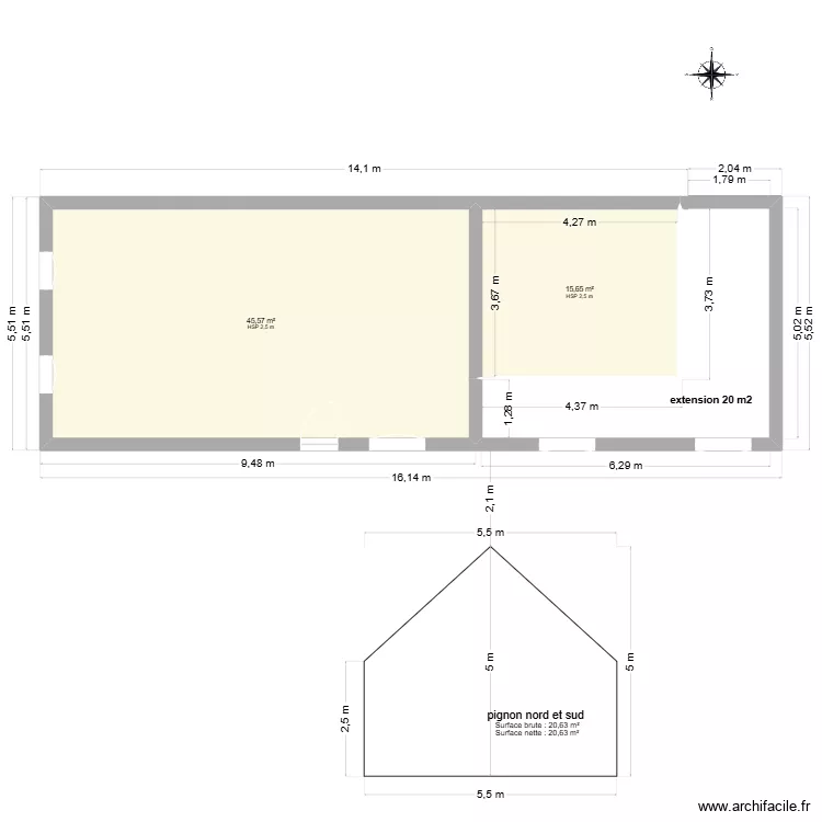 claire APRES TRAVAUX. Plan de 