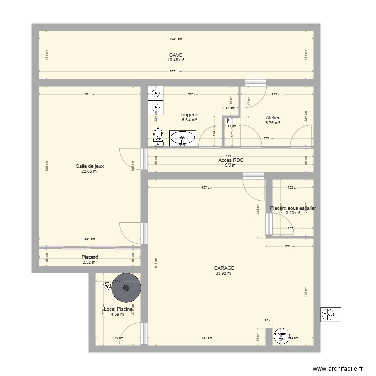 SOUS SOL. Plan de 0 pièce et 0 m2