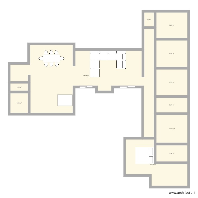 maison plan en T. Plan de 0 pièce et 0 m2