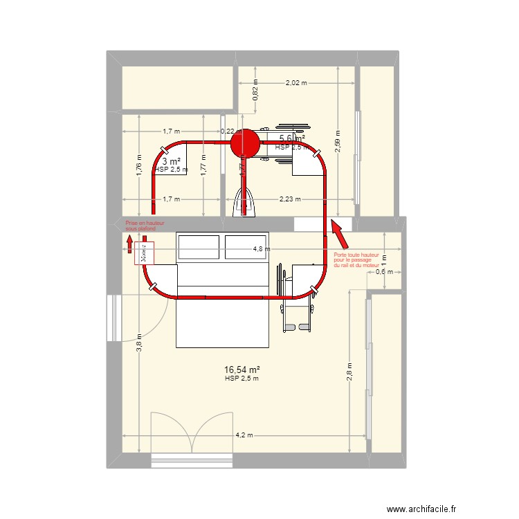 BLANCUZZI 82. Plan de 6 pièces et 30 m2