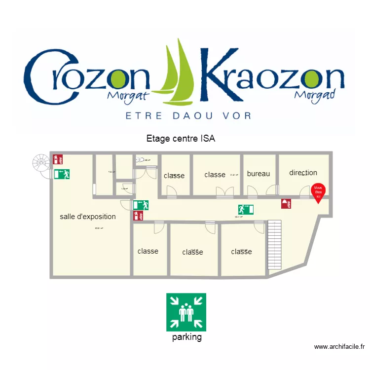centre ISA &eacute;tage. Plan de 