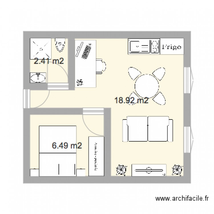Chambre standard 30m2. Plan de 0 pièce et 0 m2