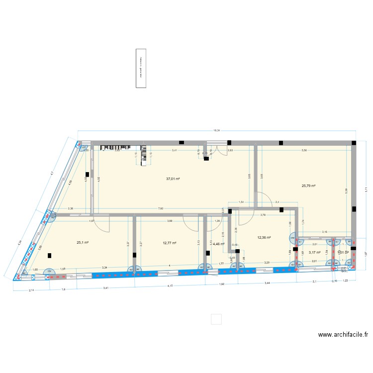 dar3. Plan de 8 pièces et 122 m2