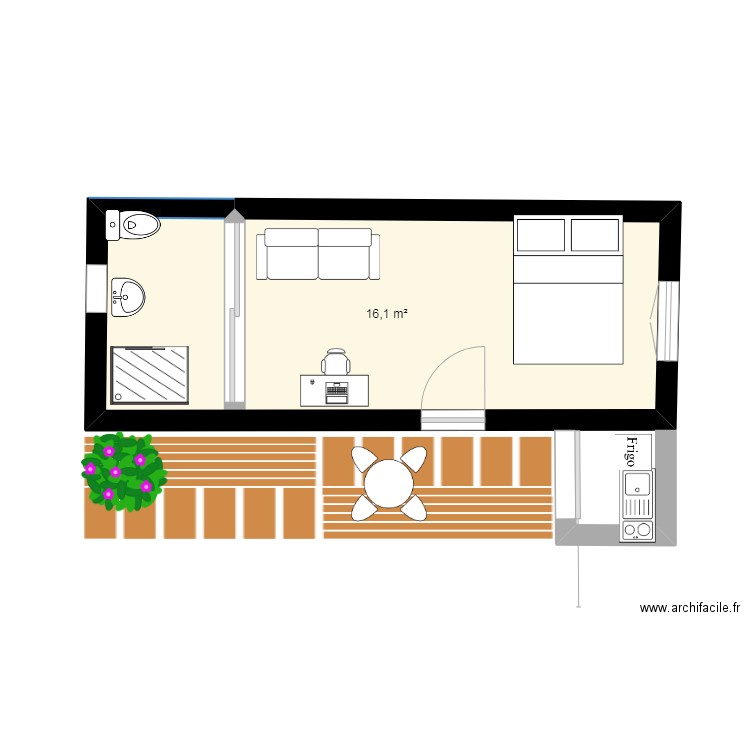 bungalow 18m ou 15. Plan de 0 pièce et 0 m2