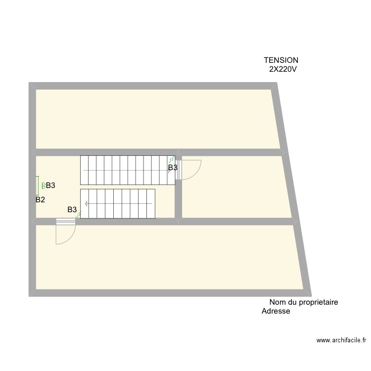 COMUN ET3. Plan de 4 pièces et 45 m2