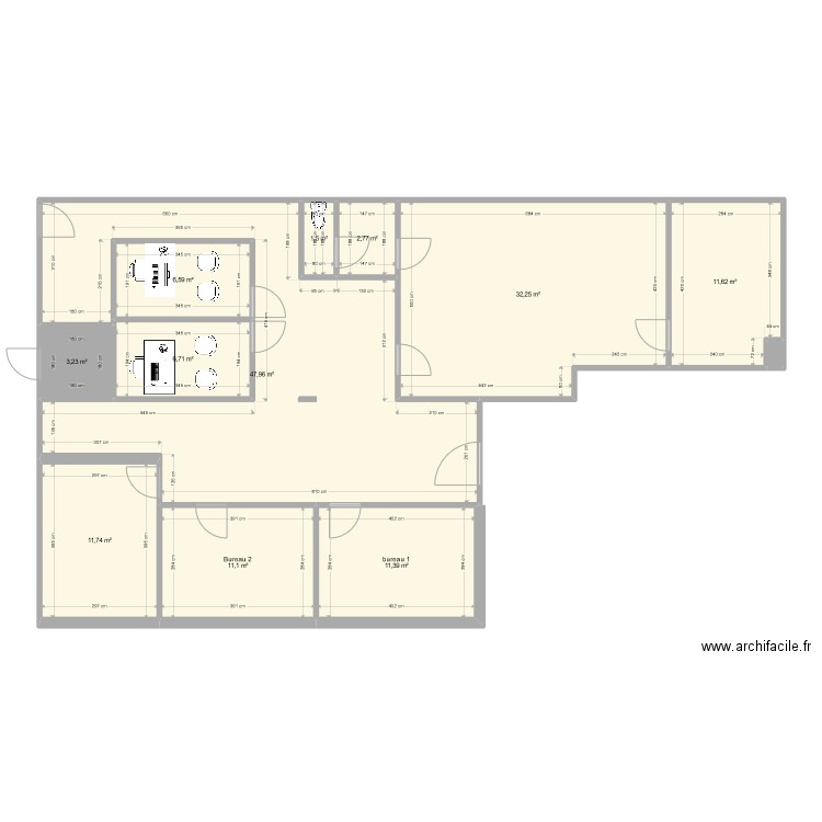 dlri bon 1. Plan de 17 pièces et 213 m2