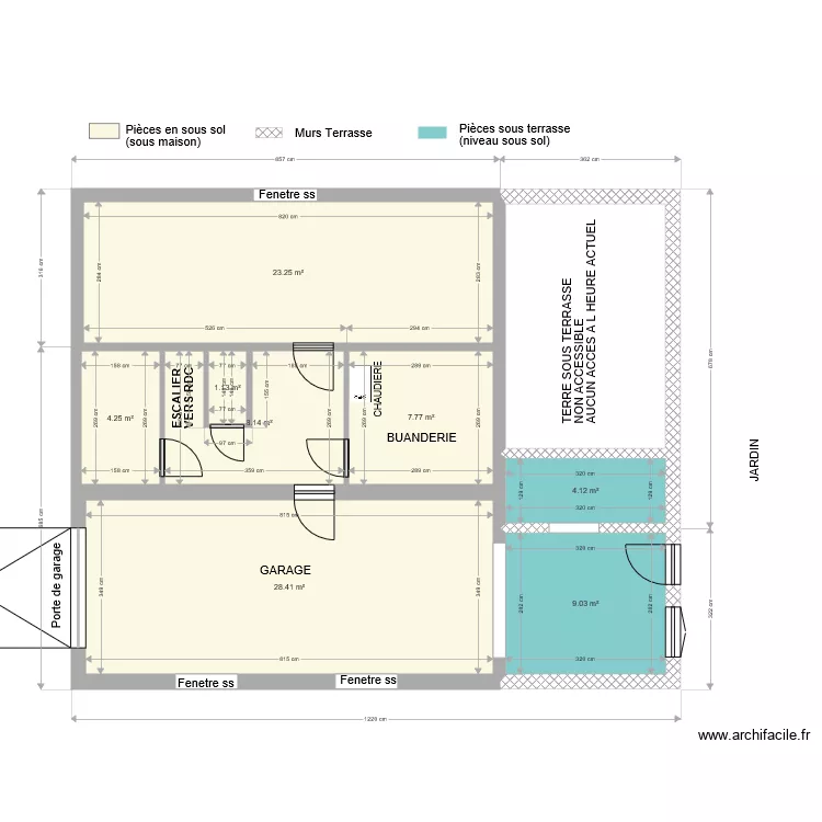 PLA SOUS SOL MUR. Plan de 
