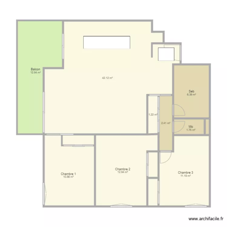 Appart Blagnac 2. Plan de 