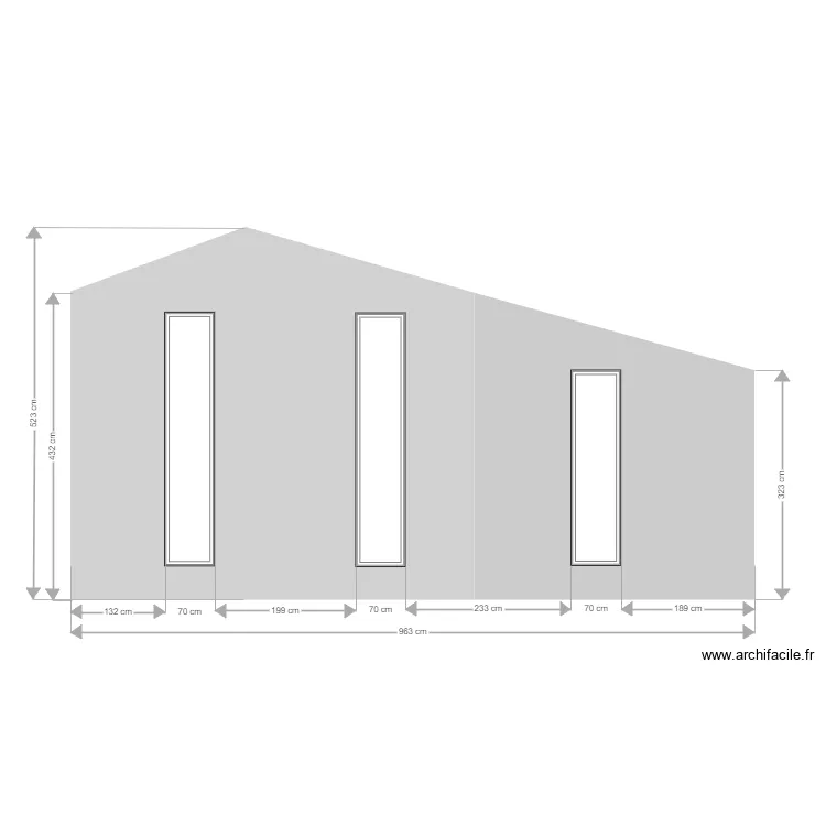 FACADE NORD avant travaux. Plan de FACADE NORD avant travaux. Plan de
