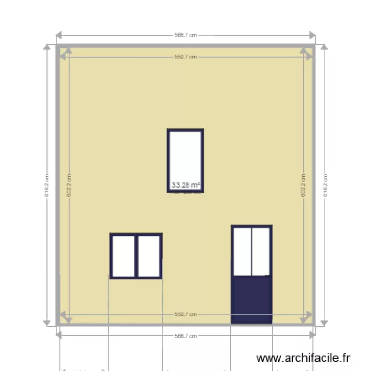 Façade SUD avant travaux. Plan de Façade SUD avant travaux. Plan de