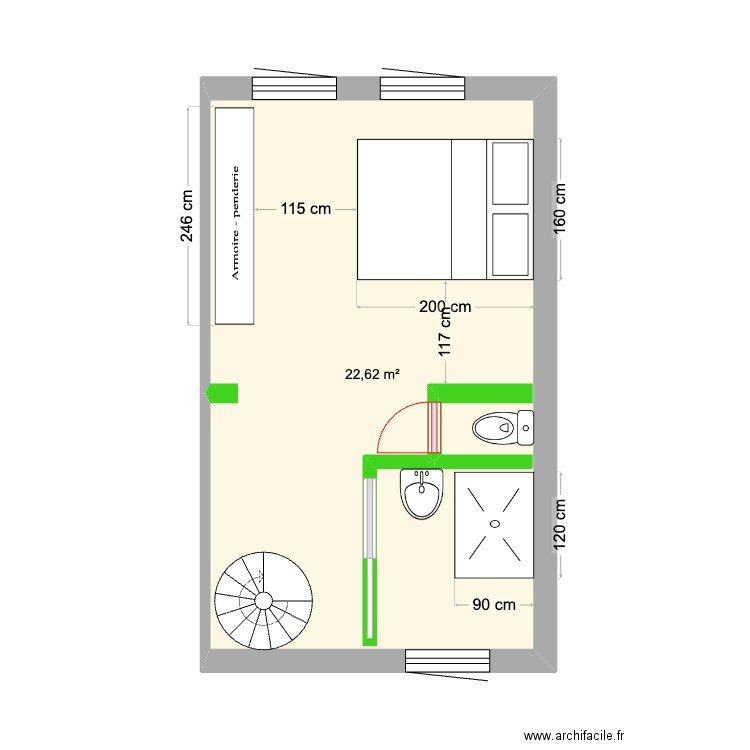 chambre duwetz. Plan de 0 pièce et 0 m2