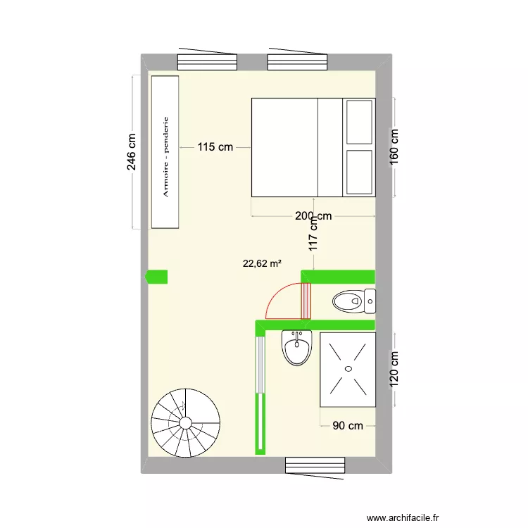 chambre duwetz. Plan de 