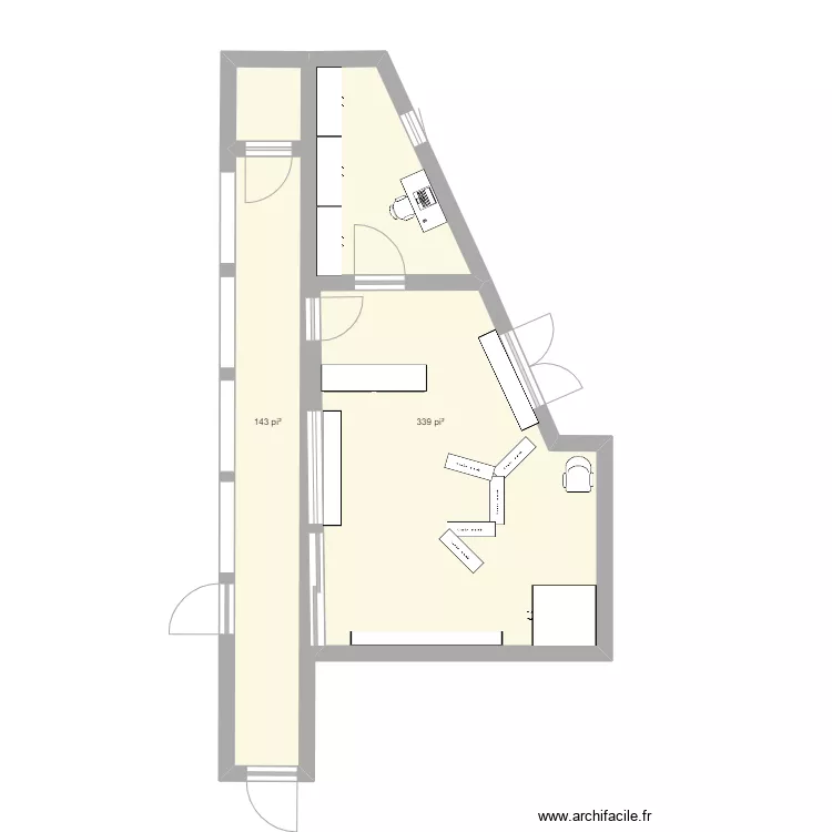 Friperie- flux de circulation. Plan de 