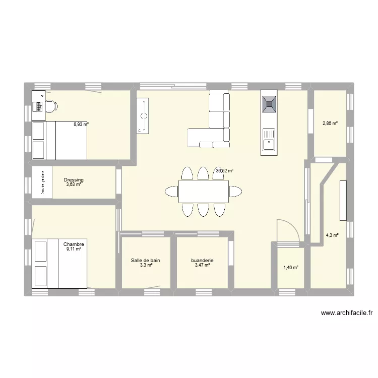 maison. Plan de 9  et 74 m²