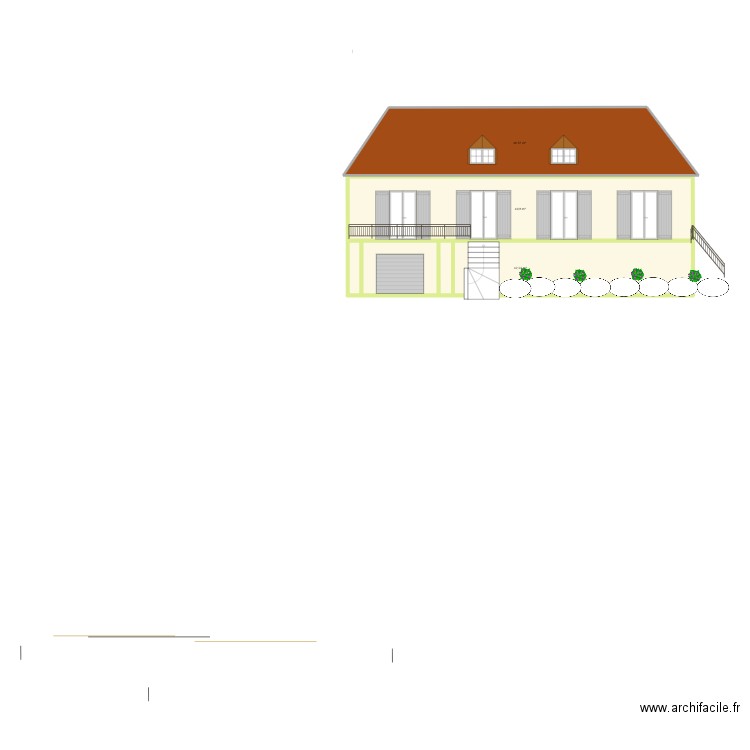 facade avant nouvelles huisseries. Plan de 3 pièces et 141 m2