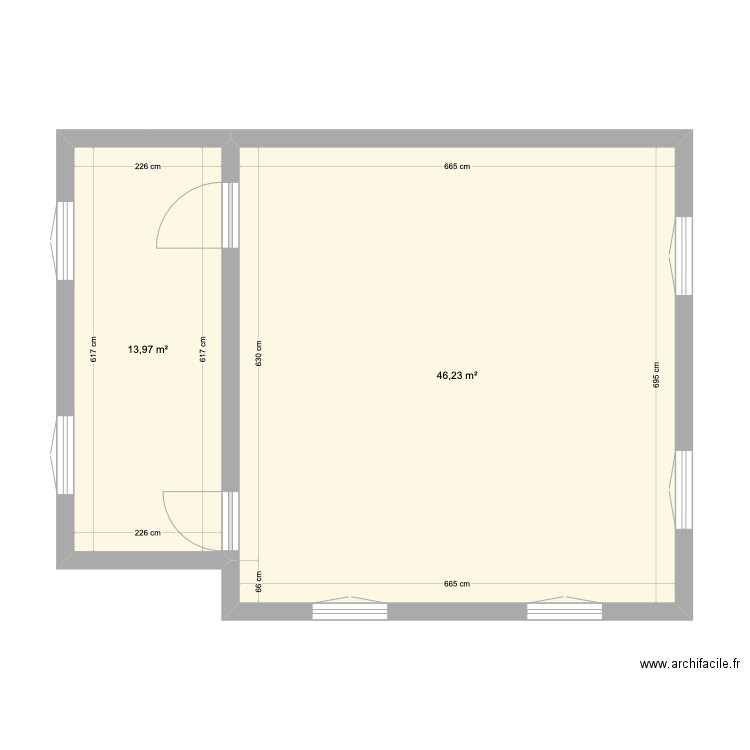 maison 2. Plan de 2 pièces et 60 m2