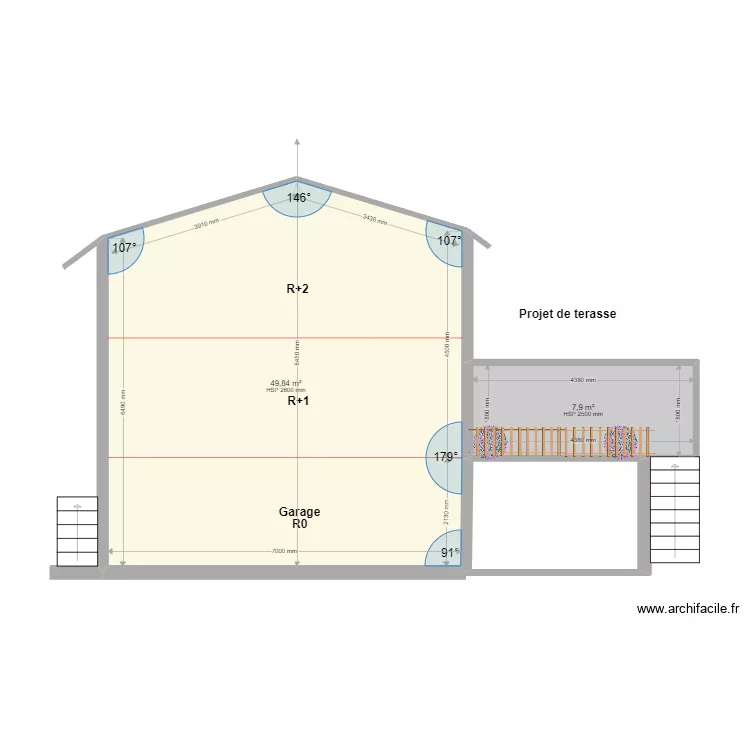 Plan de Coupe avec Extension2. Plan de 