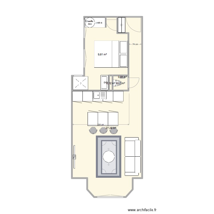 Kriou Palace. Plan de 5 pièces et 38 m2