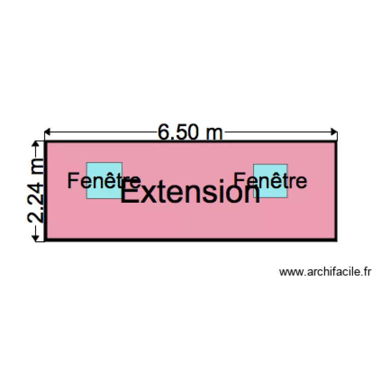 FACADE EST BUNGALOW N43. Plan de 