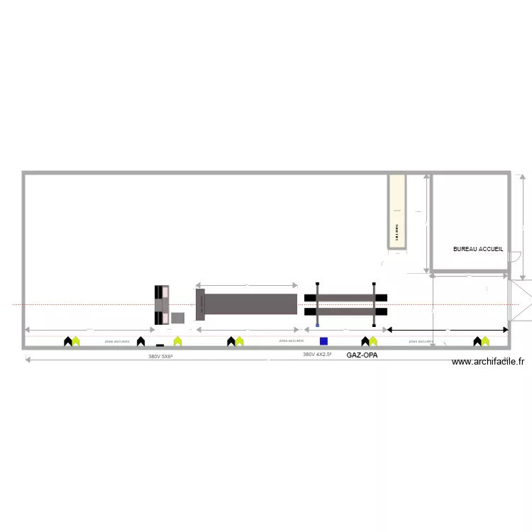 ROYE AVEC DECALAGE PORTE. Plan de 
