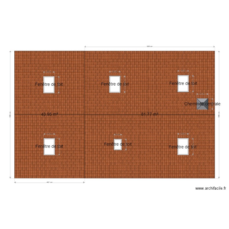 toiture vue de dessus. Plan de 0 pièce et 0 m2