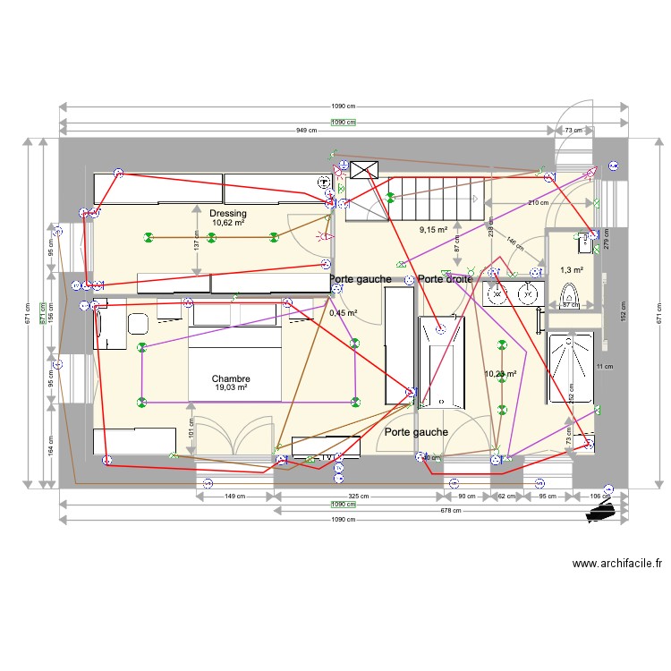 ANAIS BAT1 RDC ELEC 18 01 2023 essai wc. Plan de 6 pièces et 107 m2