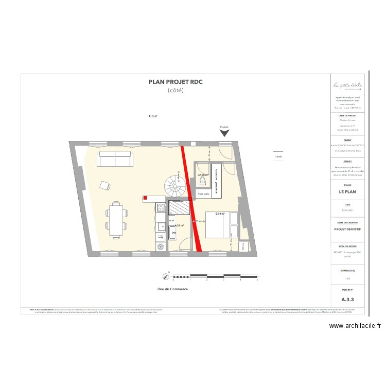 PLAN SALLE DE BAIN DANS CHBRE SANS PORTEUR. Plan de 0 pièce et 0 m2