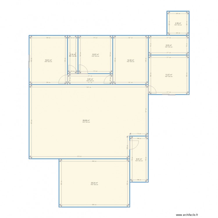 Appart sdb dans alcove. Plan de 0 pièce et 0 m2