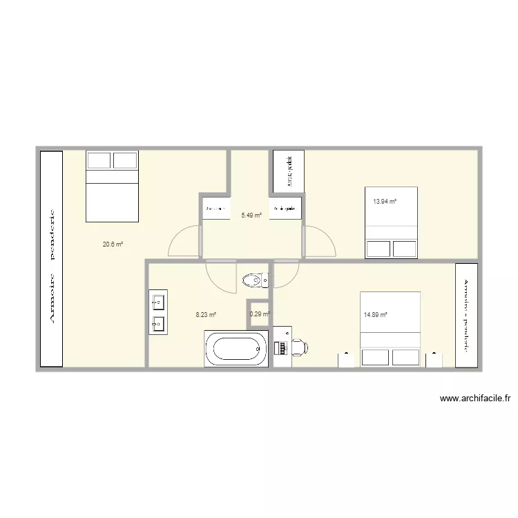 ma maison etage. Plan de 