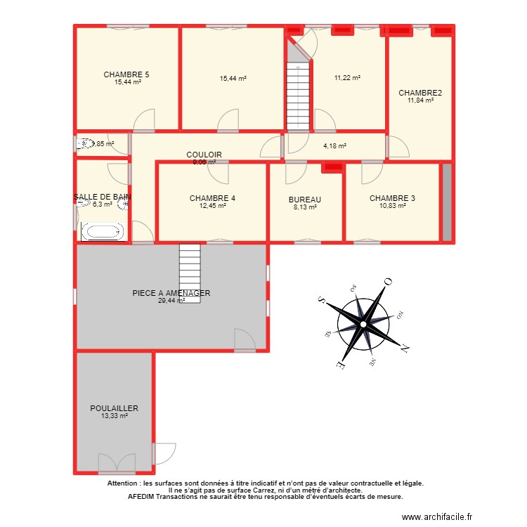 BI9840 RDC 2. Plan de 149 pièces et 1216 m2