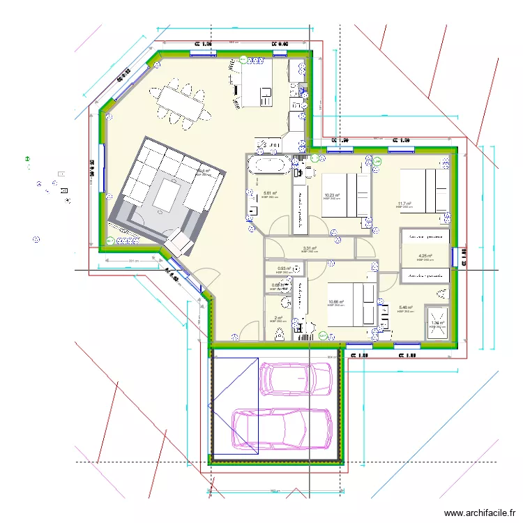 Muller meubl&eacute; PC et RJ45. Plan de 