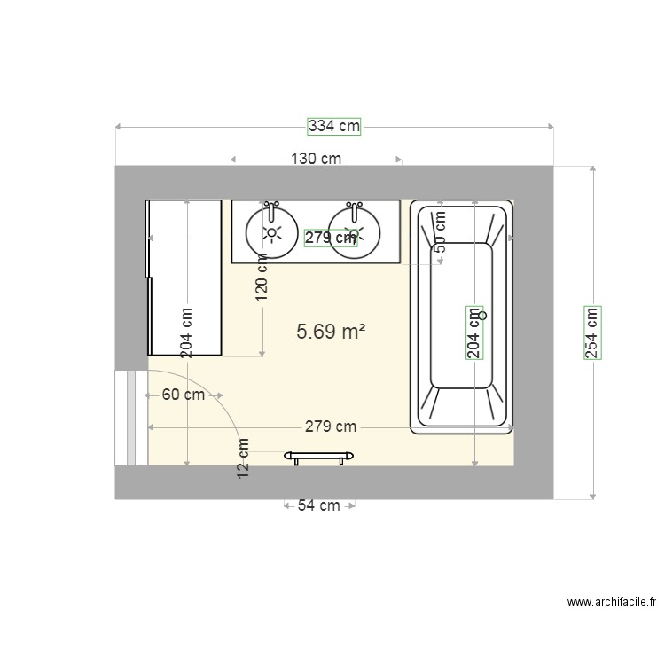 SDB EXISTANTE. Plan de 0 pièce et 0 m2