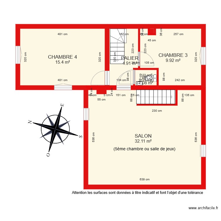 BI 5459 1er étage côté. Plan de 0 pièce et 0 m2