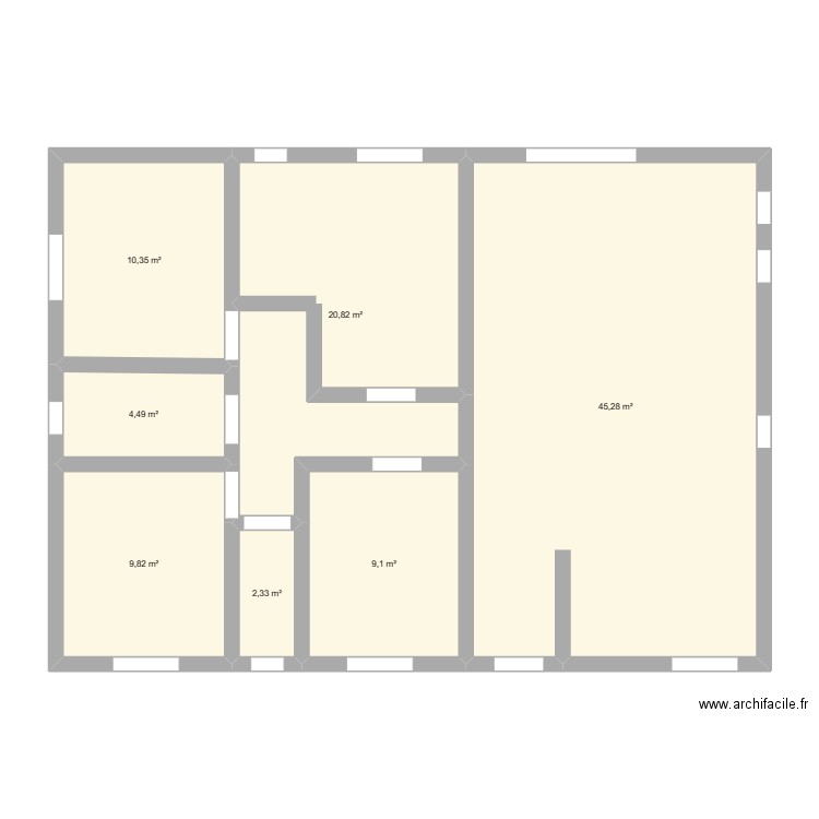 MAISON FFGH2. Plan de 7 pièces et 102 m2