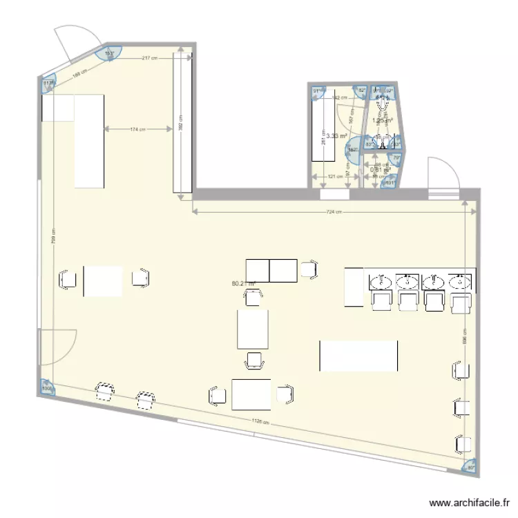Plan Coupe Entr&eacute;e SOPHIE COIFFURE. Plan de 