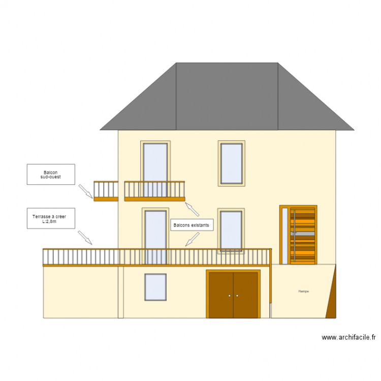 Plans de façades finaux mairie. Plan de 0 pièce et 0 m2