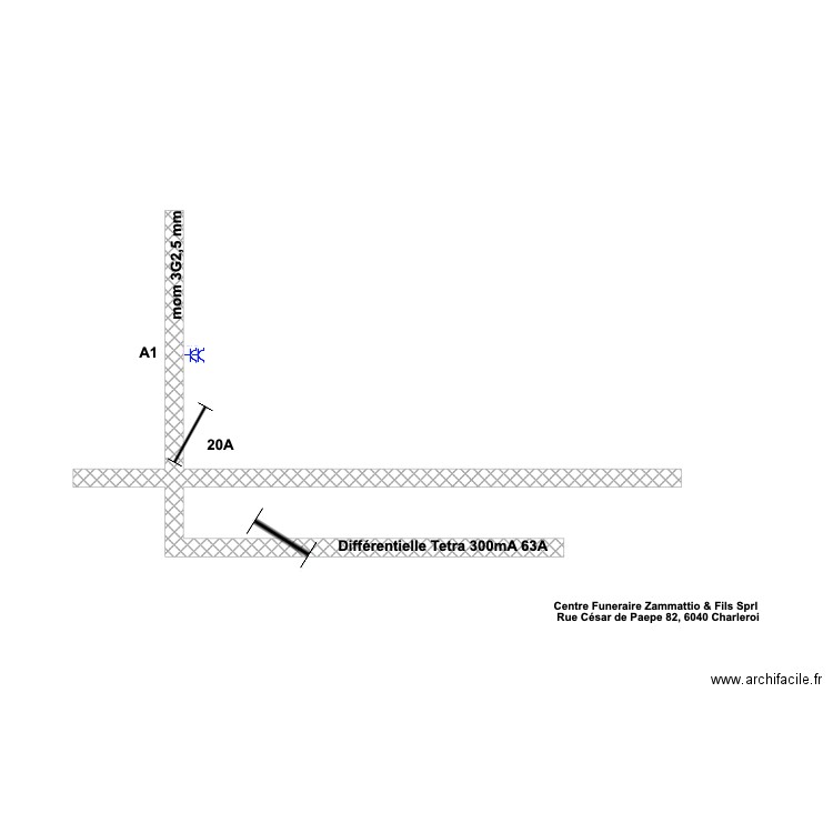 Plan Unifilaire. Plan de 0 pièce et 0 m2