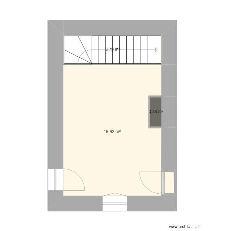 POUGET R+1. Plan de 3 pièces et 21 m2