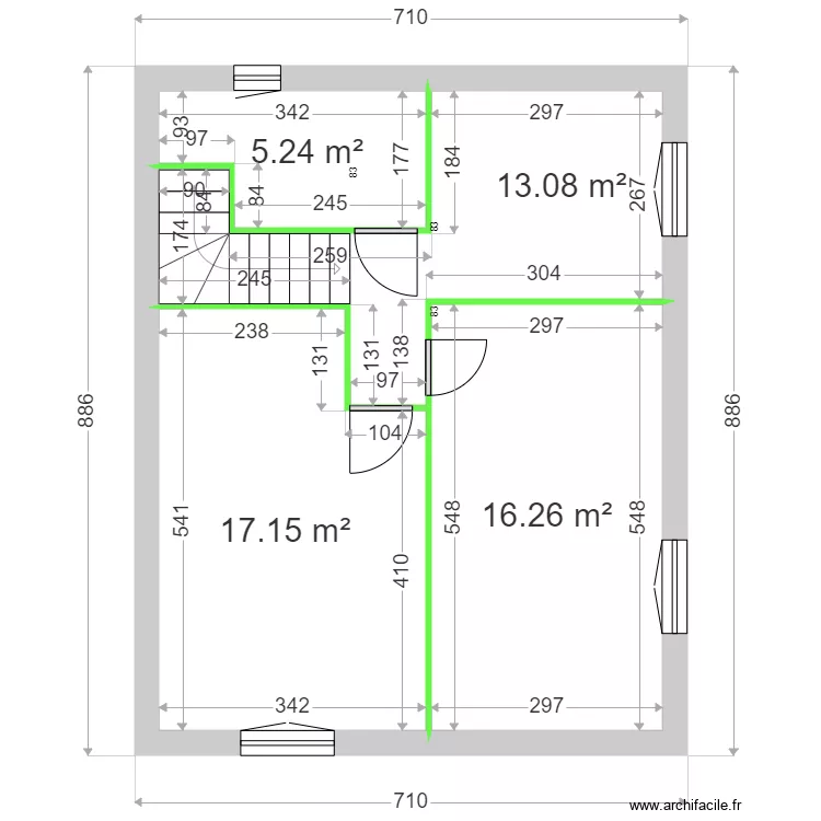 MANIEZ / HIELSCHER ETAGE. Plan de 