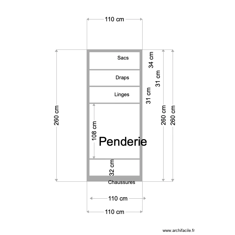 Armoire couloir. Plan de Armoire couloir. Plan de