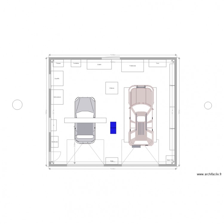 Garage Poussan équipé Pont 2C. Plan de 0 pièce et 0 m2