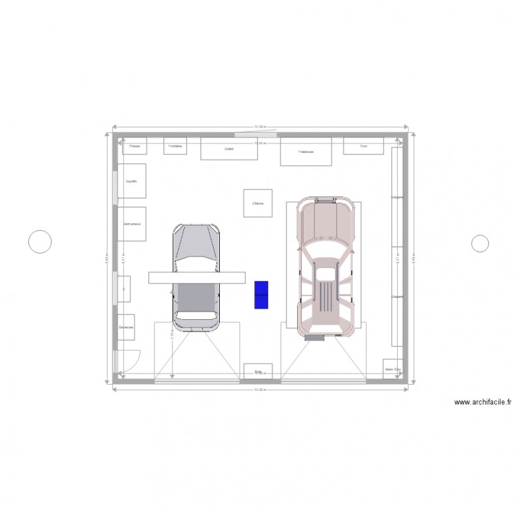 Garage Poussan équipé Pont 2C. Plan de 0 pièce et 0 m2