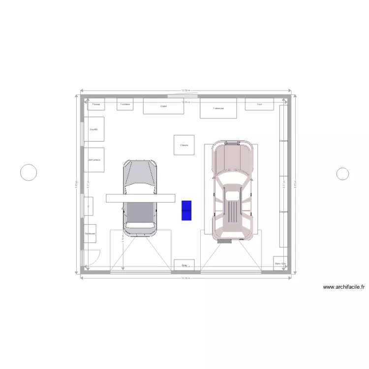 Garage Poussan &eacute;quip&eacute; Pont 2C. Plan de 