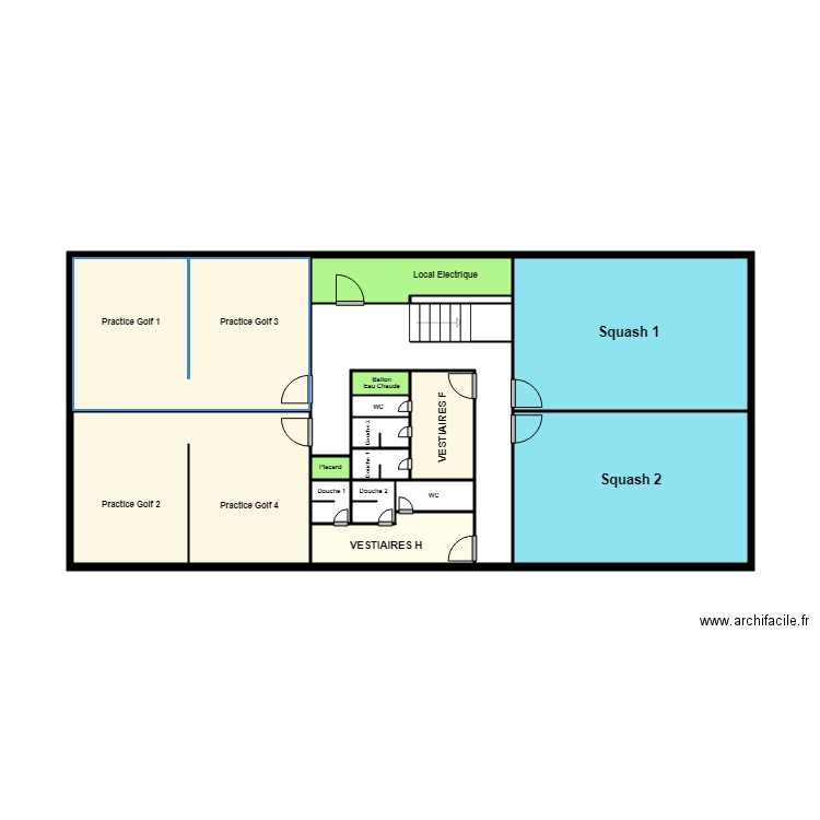 BATIMENT INDOOR-NIVEAU INFERIEUR. Plan de 15 pièces et 36 m2