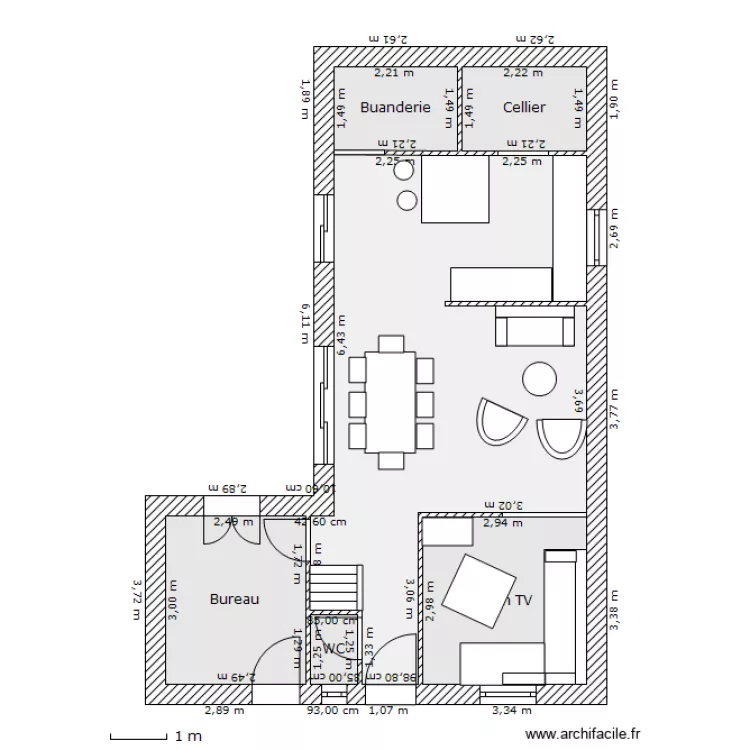 Maison bois. Plan de 