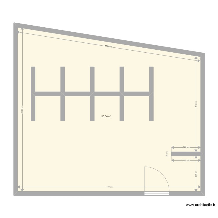 E36-37. Plan de 1 pièce et 113 m2