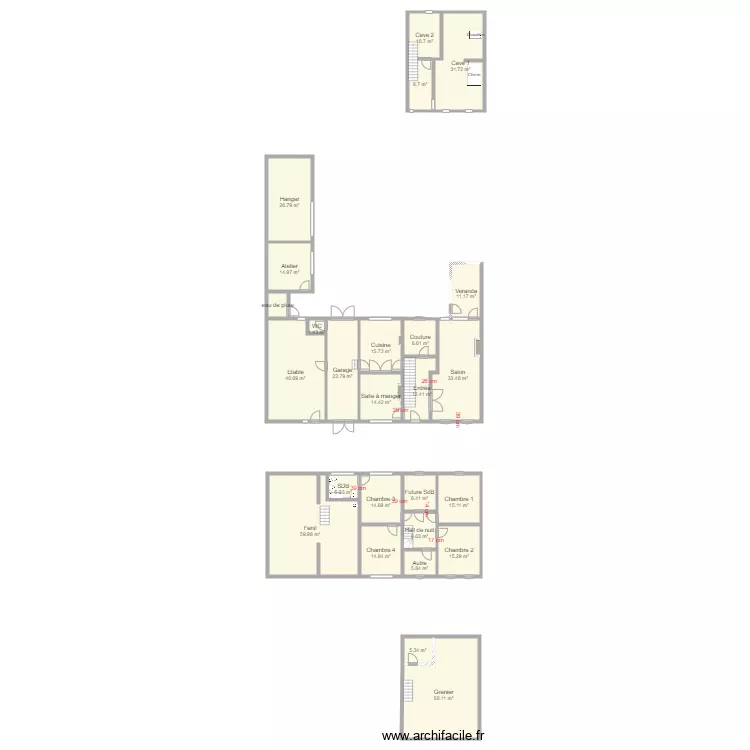 Maison Murs Dimensions. Plan de 