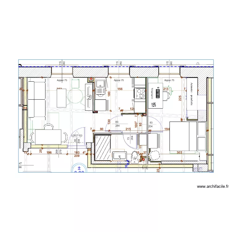 RDC T2 NORD EST. Plan de 
