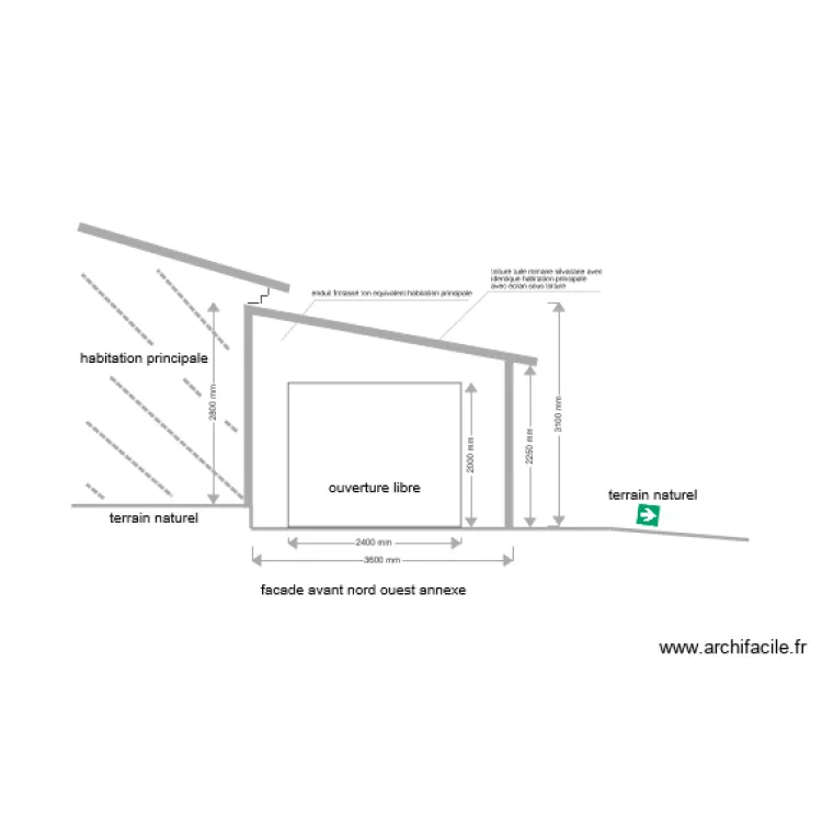 annexe garage. Plan de 